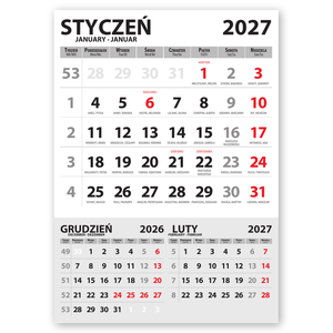 ( 85 x120) - enkel kalender - liten, 1 block