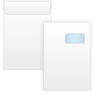 Kuvert C4 med fönster till höger